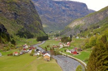 The Village of Lunden seen from the Flåmsbana train