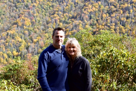 Dawn and me at Chimney Tops Overlook